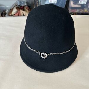 CK Calvin Klein Bucket Cap Ball Hat Black 100% wool